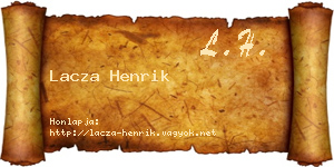 Lacza Henrik névjegykártya